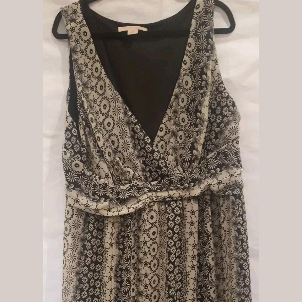 Jonathan Woman Floral Long Dress Cream/Black 24W